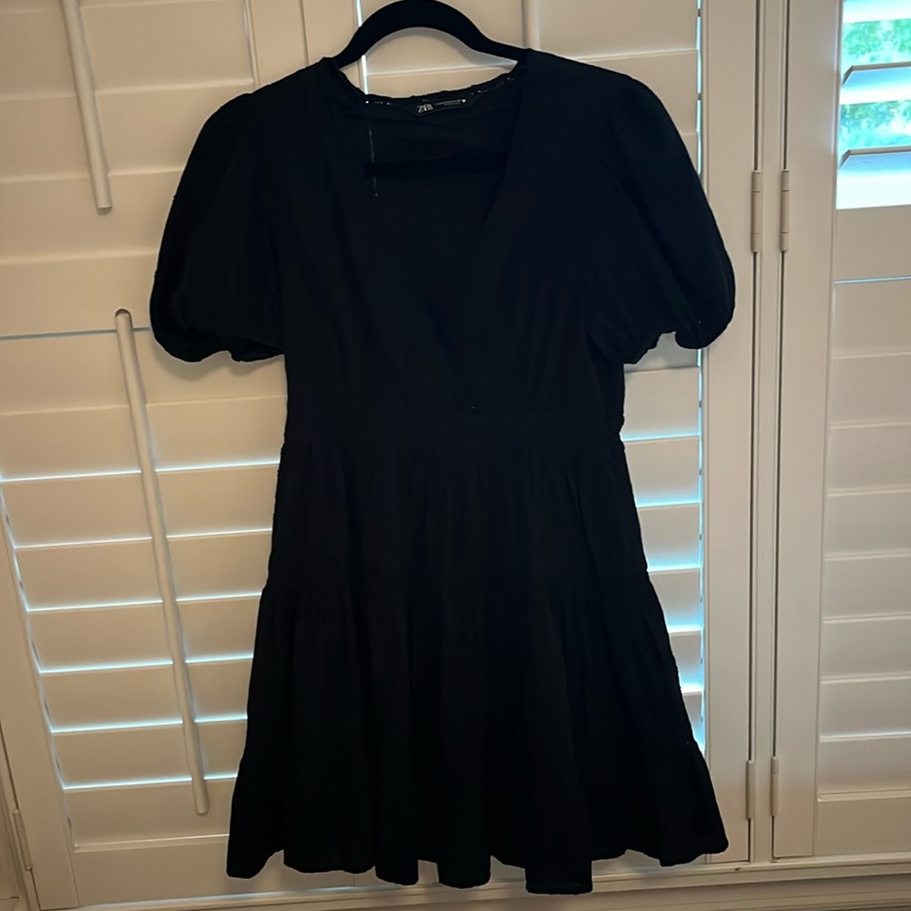 Black eyelet Zara dress